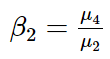 Kurtosis for a data distribution