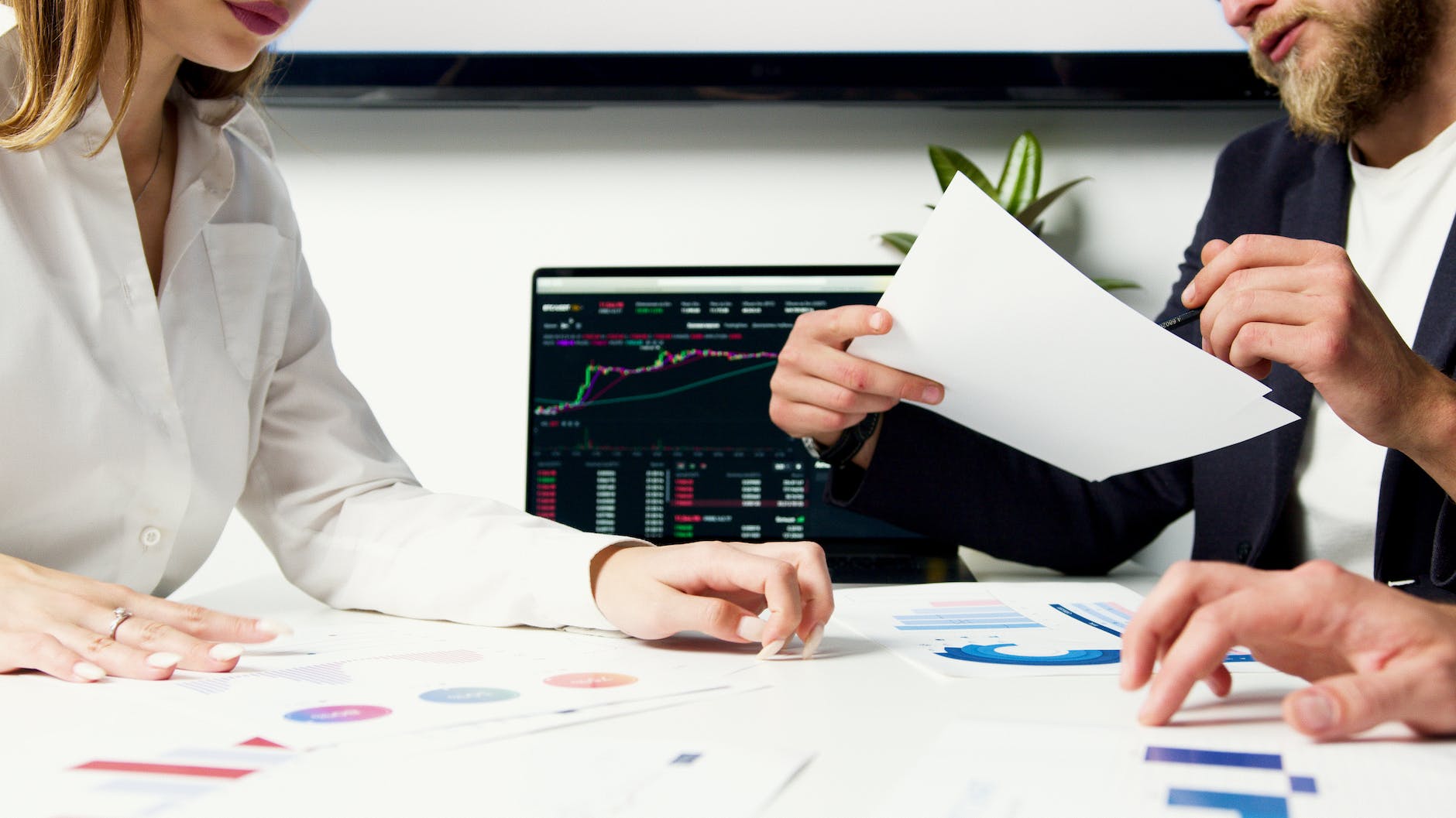 man and a woman on a business meeting